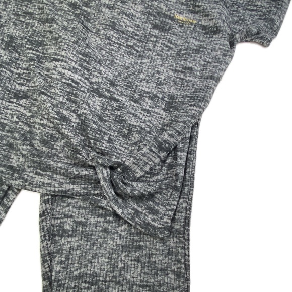 NWT Isaac Mizrahi Lounge pajamas set grey black pants and short sleeve top - Picture 13 of 16